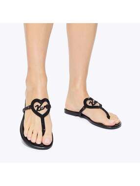 Kurt Geiger Heart T-Bar Black Crystal Sandal EU38.5/US7.5